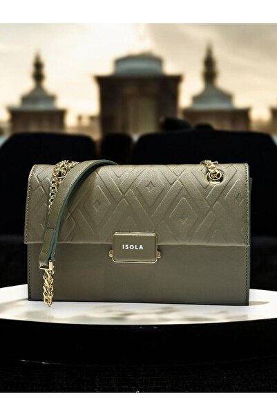 İsola Τσάντα ώμου ISOLA από συνθετικό δέρμα με λεπτομέρεια χεριού και μπράτσου, SL.73634487YSL