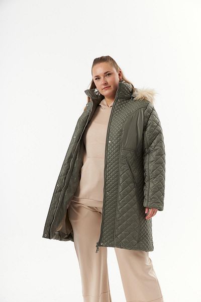 RMG Khaki Hooded Large Size Puffer Jacket