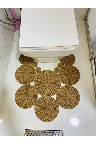 JÜTEX HOME Двустранна постелка за баня от юта, ракита и рогозка - Тоалетна чи...