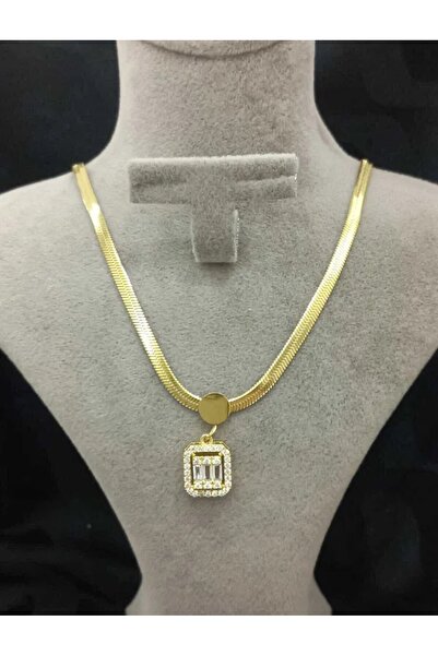 G Sport POLO Baguette Stone Italian Steel Necklace