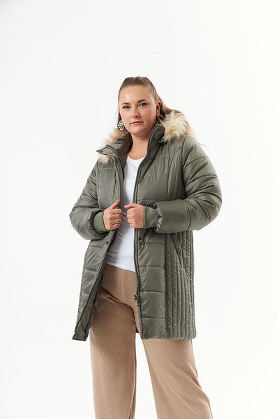 RMG Plus Size Hooded Puffer Jacket Green