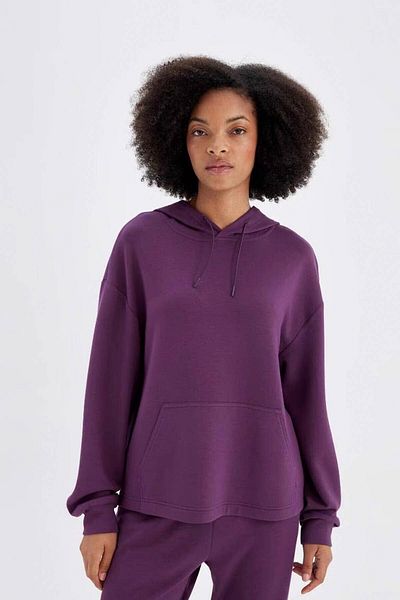 DeFacto Hanorac sportiv DeFactoFit Oversize Wide Fit Premium cu glugă, buzunar cangur B5206AX24AU