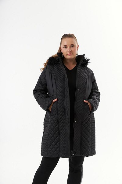 RMG Large Size Hooded Puffer Jacket Black