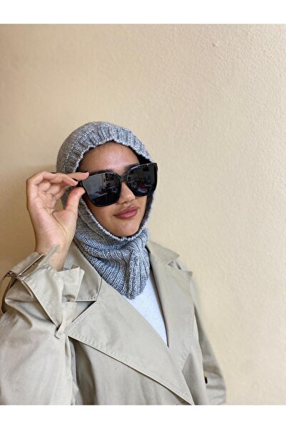 sema aksesuar Kayak Beresi Kışlık Örgü Bere Ve Boyunluk - Kapüşonlu Bere Tesettür Şapka - Balaklava Balaclava