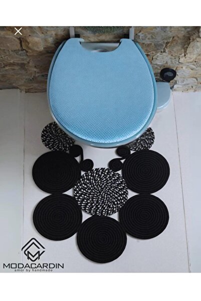 JÜTEX HOME Двустранна постелка за баня от юта, ракита и рогозка - Тоалетна чи...