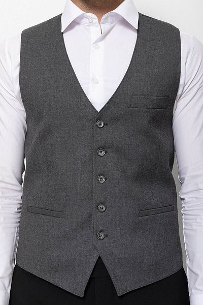 Mcr Plain Anthracite Color Slim Fit Classic Men's Vest