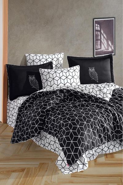 Hobby Black Optimum Cotton Satin - Double Duvet Cover Set
