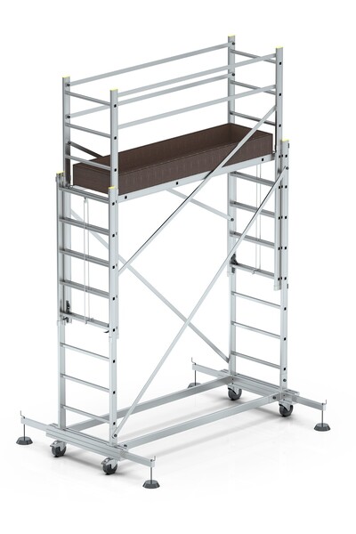 NARVON 2x2,5 (5 Mt) Tekerlekli Teleskopik Alüminyum Iskele