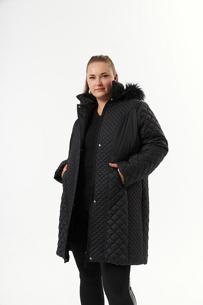 RMG Large Size Hooded Puffer Jacket Black