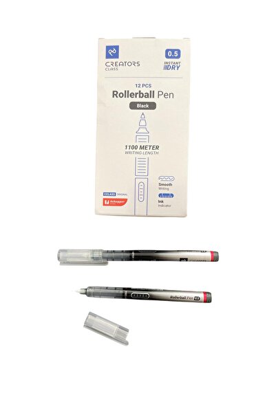 Mikro CREATORS ROLLERBALL 0,5 SİYAH İĞNE UÇLU KALEM ( 12 'Lİ PAKET ) 1100 MET...