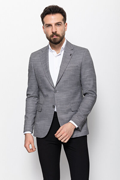 Mcr Ανδρικό μπουφάν με υφή Slim Fit Mono Collar Μαύρο - 40244.22Y