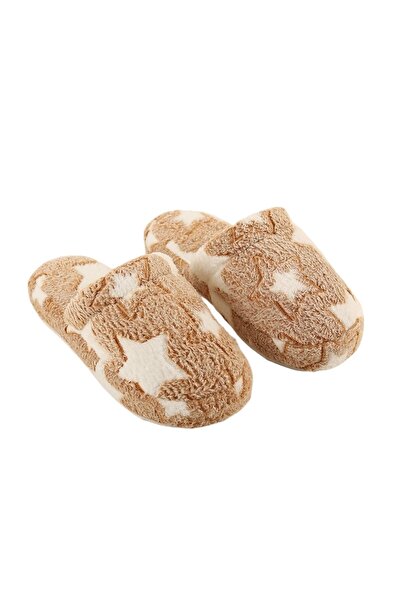 mygeppetobag RENKLİ YILDIZ DESENLİ KIŞLIK PELUŞ KADIN EV TERLİĞİ 36-37-38-39-40