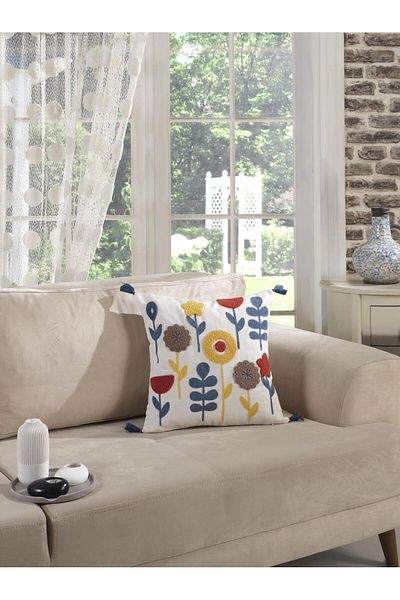 Kardelen Husă de pernă decorativă brodata cu design special Sunshine
