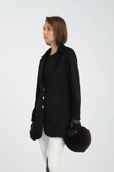 PEUR RIDER SHOP Jachetă lungă de călărie pentru femei din piele intoarsa de culoare neagra