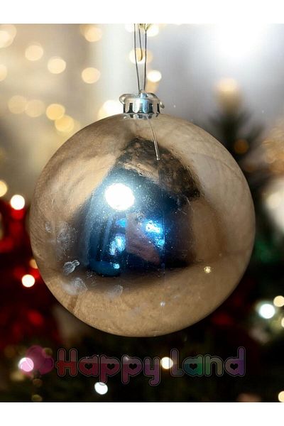 Happyland Christmas Tree Ornament Large Size 12 cm Christmas Ball Silver Color Bright 1 Piece Christmas Ball