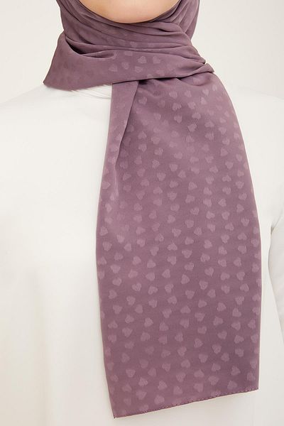 Armine Mother's Day Special Evening Dress Jacquard Heart Detailed Shawl Lavender Purple