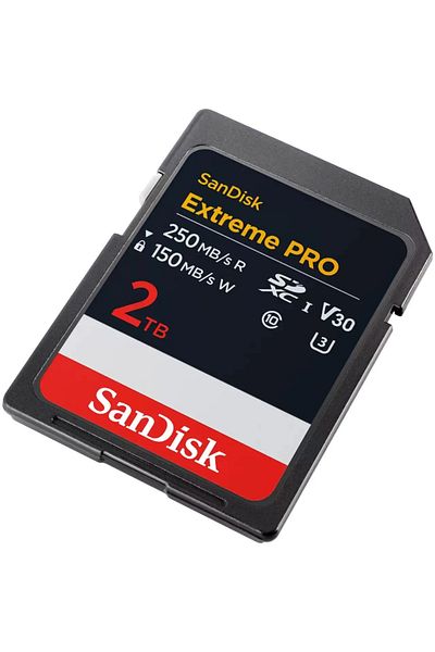 SanDisk بطاقة ذاكرة Extreme Pro سعة 2 تيرابايت SDXC V30 UHS-I U3 - 250/150 ميجابايت/ثانية