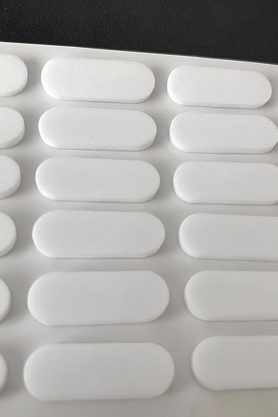Badem10 Set de 30 dulapuri Eva albe - Opritor de sunet, blocant de protecție pentru tampon, oval de 22 mm