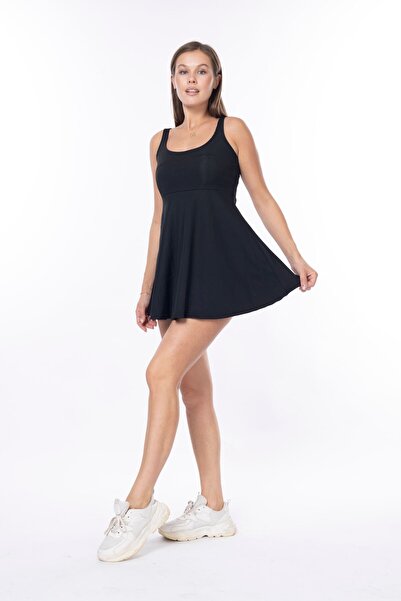 Tight Lady Kadın Likralı Birleşik Şortlu Göğüs Pedli Yumuşak Dokulu Elbise Mayo - Spor / Günlük / Havuz / Deniz