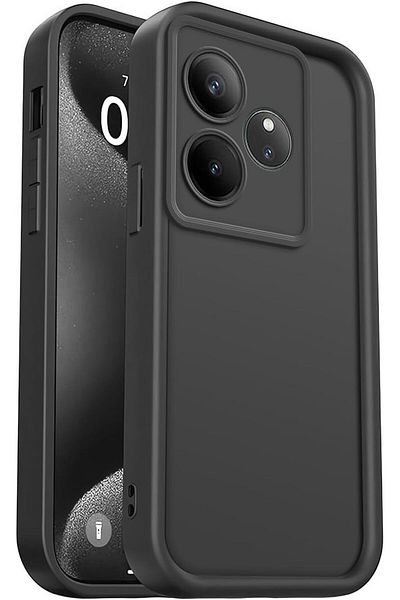 Fibaks جراب Tecno Spark 10 Pro مع حماية للكاميرا، غطاء سيليكون أسود ناعم الملمس ممتص للصدمات