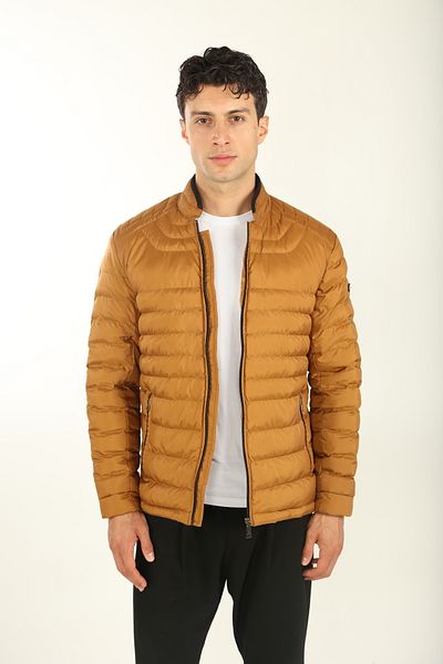 DAKSEL Brg Men's Mustard Color Fiber Filled Jacket Windproof