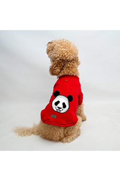 Buddy Store زي القطة والكلاب بطبعة الباندا الحمراء - سويت شيرت مجوف بدون غطاء...