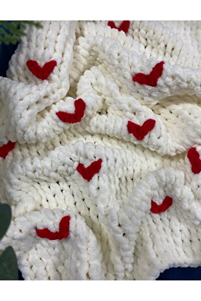 eksper hırdavat Alize Puffy Soft Hearted Hand Knitted - Fireplace and Tv Blanket Sofa 95X145