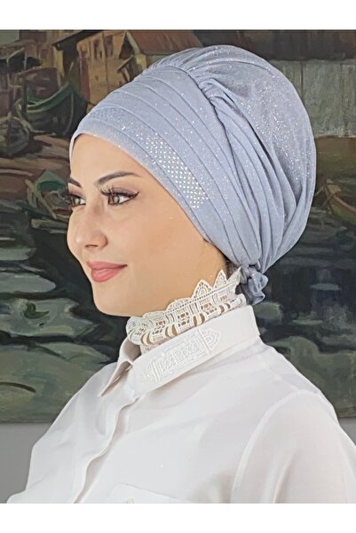 BUTİKAMBAR Trend Model Drapeli Taşlı Simli Şal