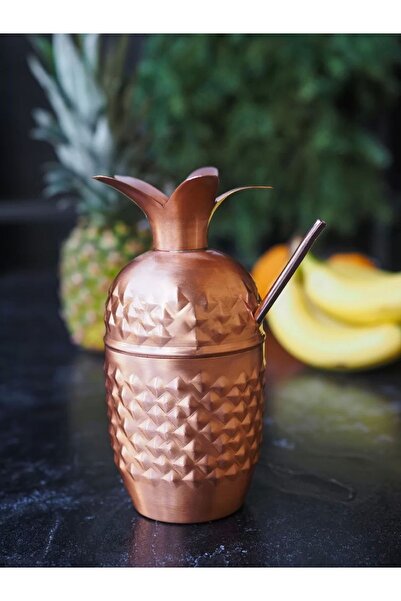 Bakır Concept Copper Cocktail Cup Pineapple Model 2-Piece Matte Copper Color