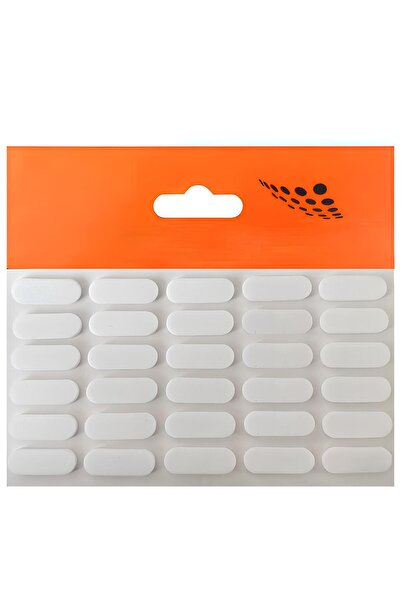 Badem10 30'lu Yapışkanlı Beyaz Eva Dolap Çekmece Kapağı Ses Stoperi Tamponu Koruyucu Engelleyici 22 mm Oval