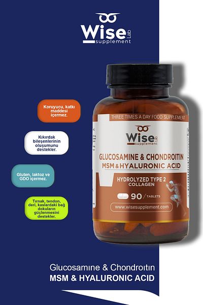 WiseLab Glucosamine & Chondroitin & Msm Type 2 90 Tablets