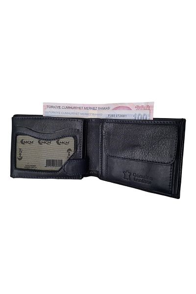 Şener collection Leather Wallet with Coin Compartment - Horizontal Model
