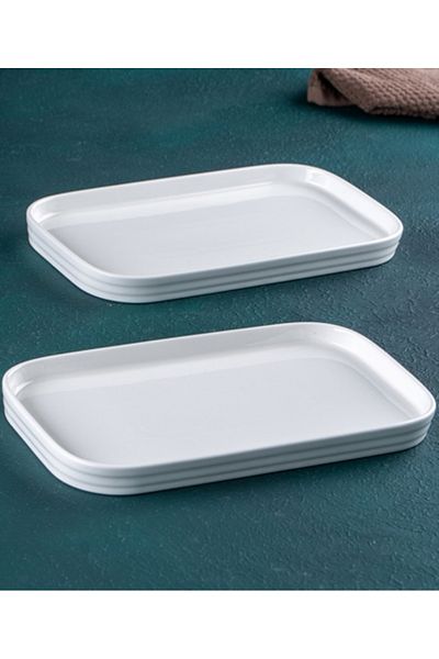 ACAR 25 cm White Porcelain Set of 4 Plates