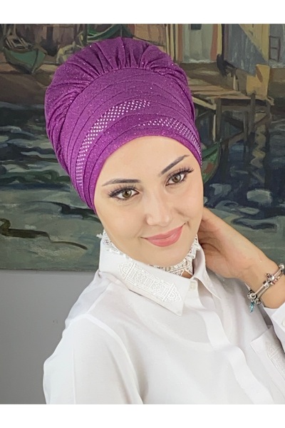 BUTİKAMBAR Trend Model Drapeli Taşlı Simli Şal