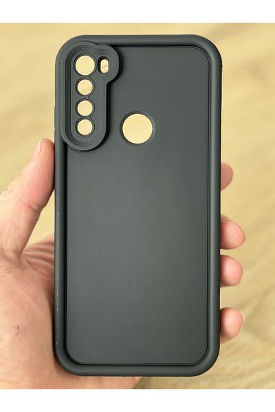 Fibaks حافظة هاتف Xiaomi Redmi Note 8 مع حماية للكاميرا، غطاء سيليكون أسود ناعم الملمس ممتص للصدمات