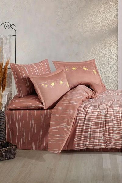 Hobby Σετ Παπλωματοθήκη Adalia Cotton Satin Διπλό Κανέλα