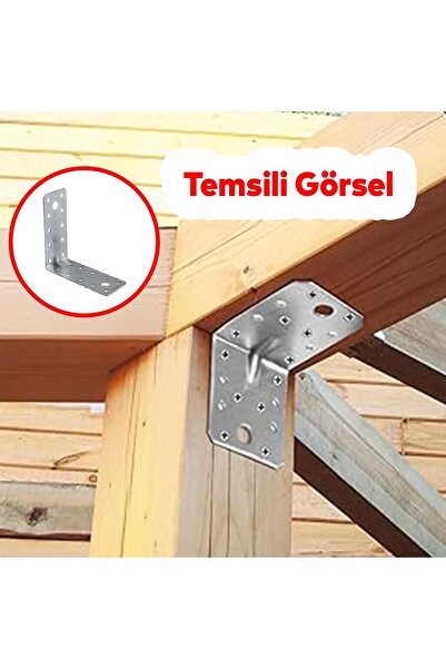 Badem10 Mobilya Dolap Duvar Sabitleme 10 ADET Metal Köşebent 100x100x40 Mm Bağlantı Aparatı L Demiri Gönye