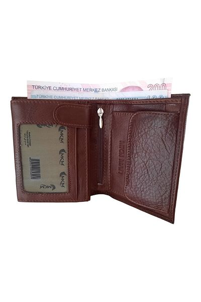 Şener collection Portofel din piele cu compartiment pentru monede - Model vertical