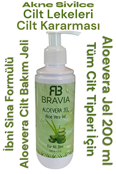 Bravia İbni Sina Kremi 200 ml Aloevera Jel Yüz Kremi - Leke Kararma Akne Sivlice