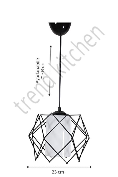 Trend Kitchen 3 Adet Silvano Beyaz Camlı Modern Sarkıt Avize