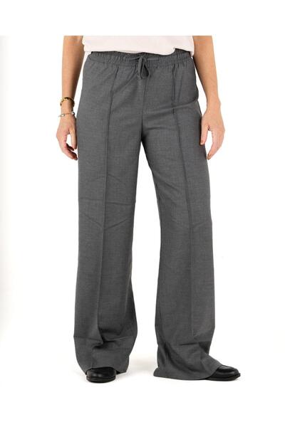 Portakal Esintisi Loose Cut Front Stitched Premium Women's Trousers with Elastic Waist