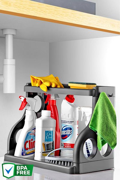 Nandy Home Antracitový stolní víceúčelový organizér elegance