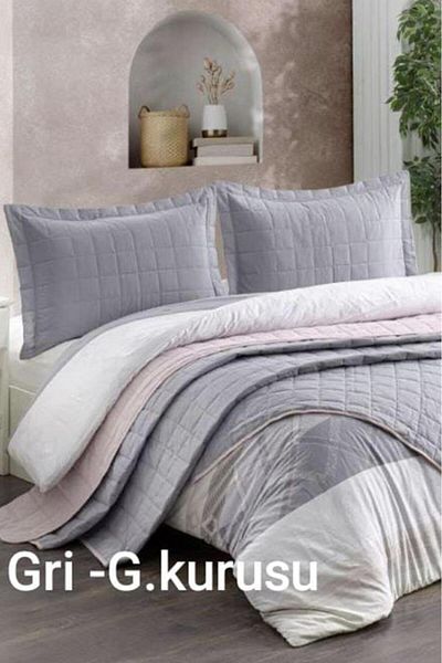 Kristal Casual 7 Pieces Double Sided Bridal Set Dark Grey - Dusty Rose