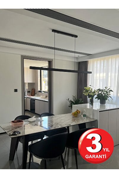 RRULTECH Lineer Beyaz Işık 6500k 120cm Siyah Kasa Ledli Sarkıt Modern Led, Sa...