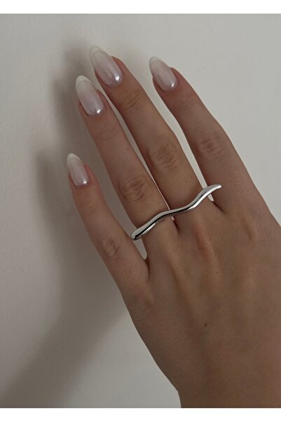 KİLİGİSTANBUL خاتم مزدوج اللون فضي مقاس 5 سم