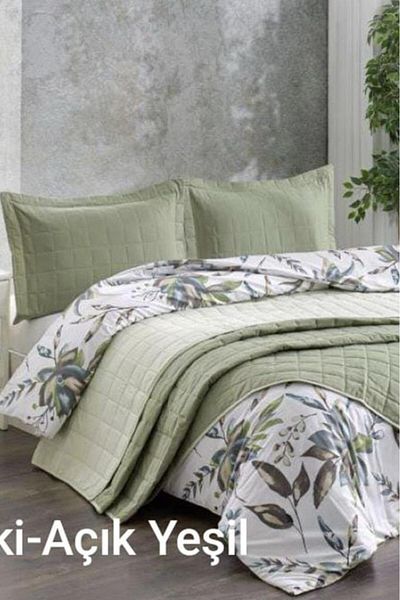 Kristal 7 Piece Casual Bridal Set - Double Sided, Khaki Color, Light Green