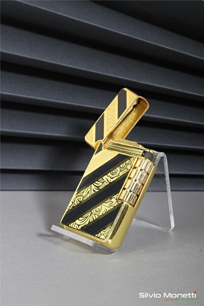 Silvio Monetti Altın Özel Tasarım Kapaklı Model Gazlı Çakmak 24csm813btr04