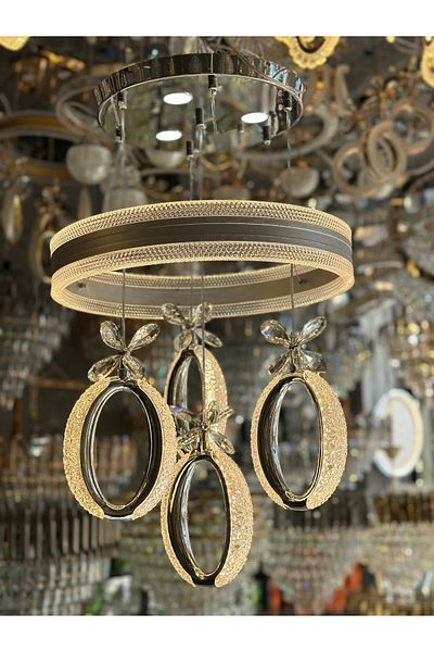 Led Luxury Led Chandelier with 4 Pendant Lamp Chandelies 3 Light Options