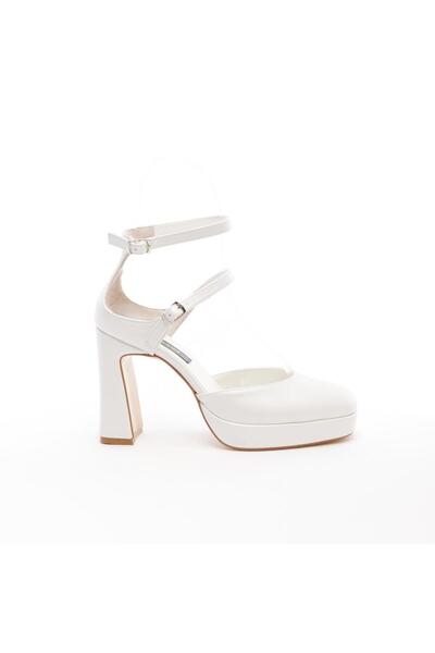 derinet Bilekten Çift Bantlı Kadın Abiye Ayakkabı