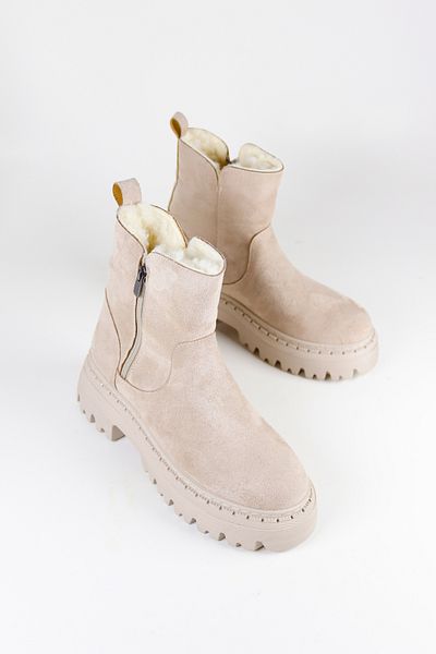 NiceDiffer Women's Colorful Light Sole Laced Suede Fur Flat Boots